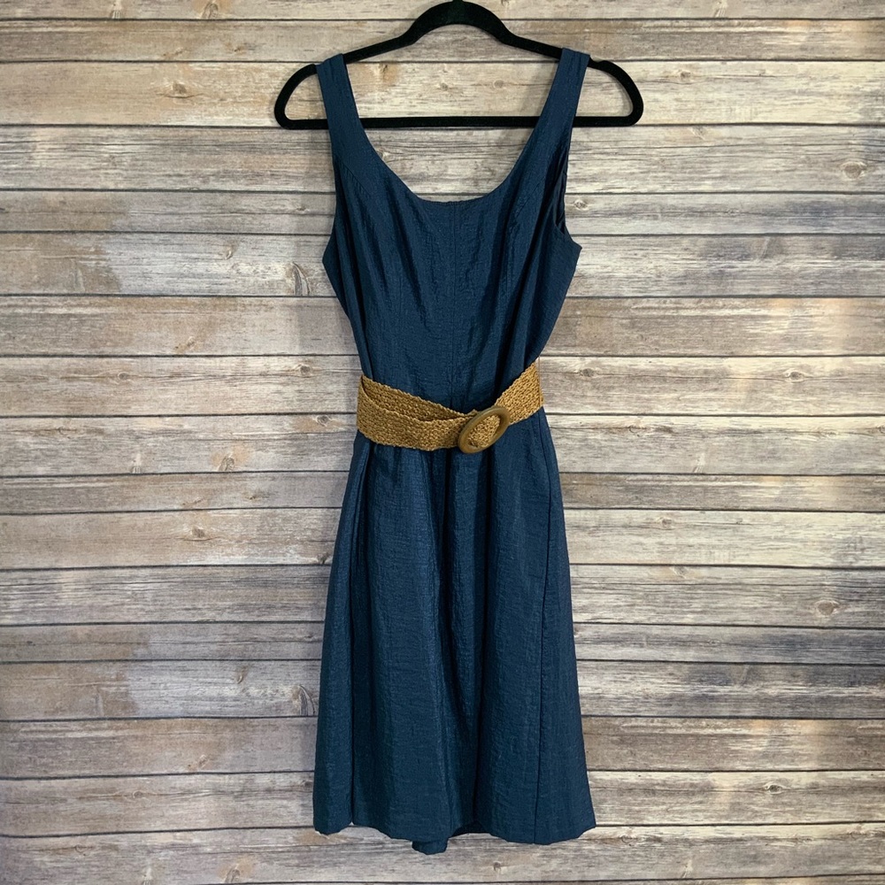 Nine West Burnout Flare Belted Dress